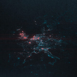 Visuel montrant l'europe de nuit vue du ciel.