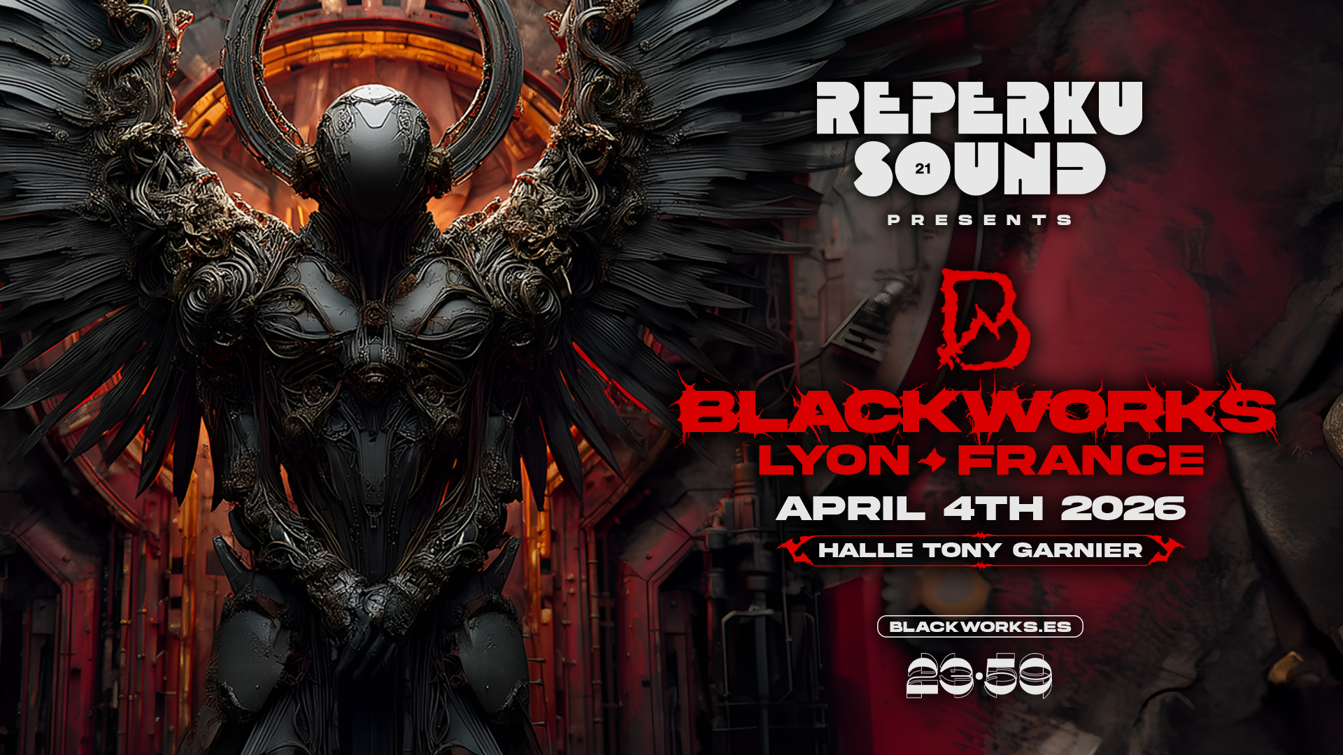 Visuel de la soirée de la Nuit 2 du Reperkusound 2025 le 4 avril 2025 à la Halle Tony Garnier.